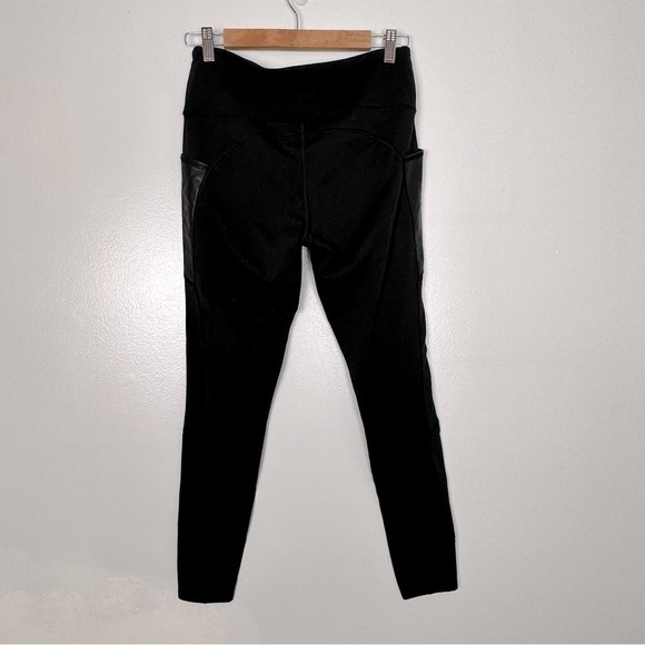 Athleta Gleam Chaturanga to Town Tight Faux Leather w/ Pockets, Size M, Black - Picture 2 of 8